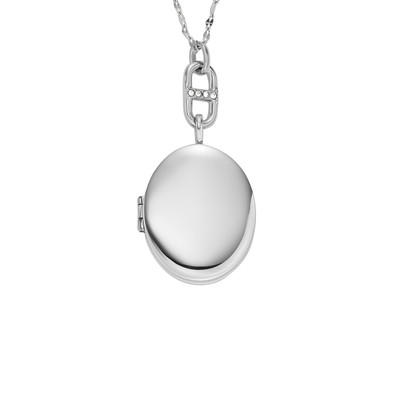 Collier FOSSIL acier inoxydable porte photo 45 cm - vue 1