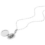 Collier FOSSIL acier inoxydable porte photo 45 cm - vue D1