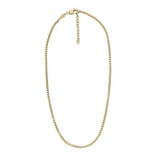 Collier FOSSIL acier inoxydable doré 51 cm