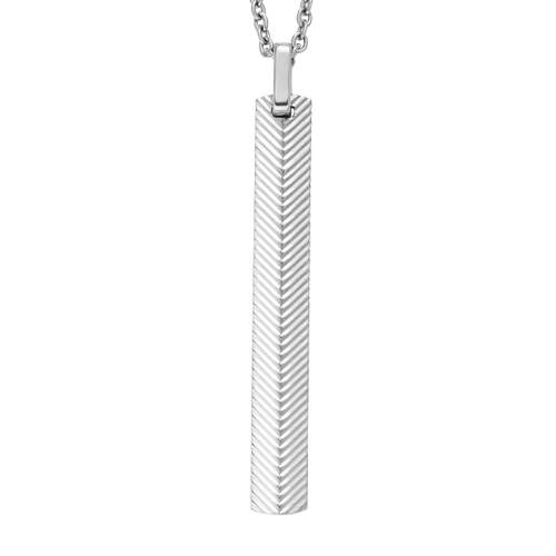 Collier FOSSIL acier inoxydable motif rectangulaire 60 cm
