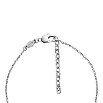 FOSSIL-ketting van roestvrij staal met rechthoekig motief, 60 cm