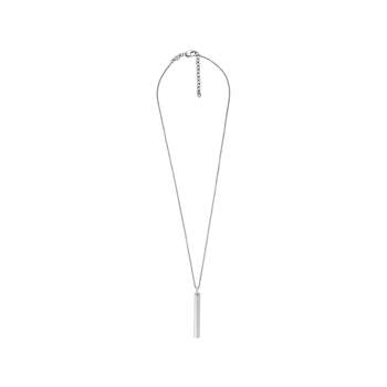 FOSSIL-ketting van roestvrij staal met rechthoekig motief, 60 cm