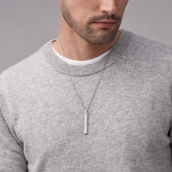 FOSSIL-ketting van roestvrij staal met rechthoekig motief, 60 cm
