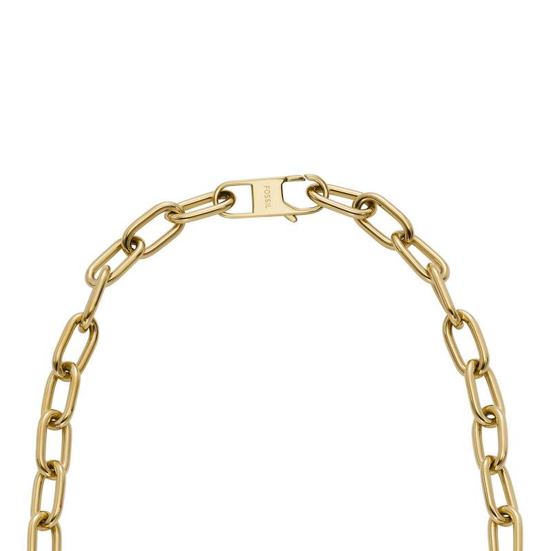 Collier FOSSIL acier inoxydable doré pendentif coeur 50 cm - vue 2