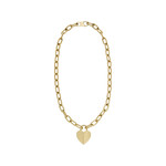 Collier FOSSIL acier inoxydable doré pendentif coeur 50 cm - vue 3