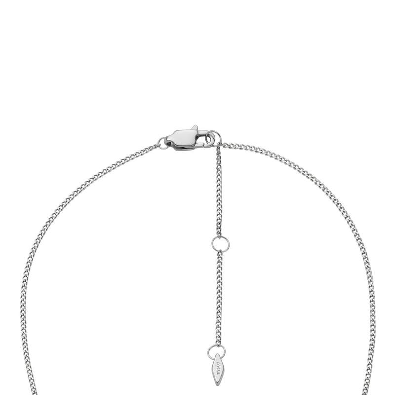 Collier FOSSIL acier inoxydable pendentif rond porte photo 40 cm - vue 2