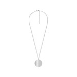Collier FOSSIL acier inoxydable pendentif rond porte photo 40 cm - vue 3