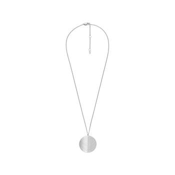FOSSIL halsketting roestvrij staal ronde fotohouder hanger 40 cm