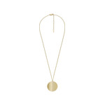 Collier FOSSIL acier inoxydable doré pendentif rond porte photo 40cm - vue 3