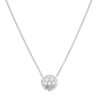 Collier FOSSIL argent 925 nacres et zirconias 45 cm - vue 1