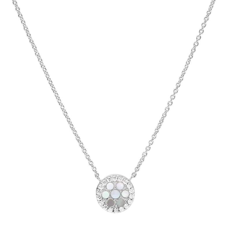 Collier FOSSIL argent 925 nacres et zirconias 45 cm - vue 1