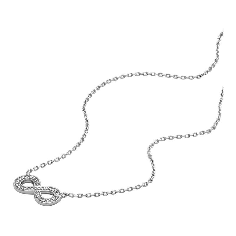 Collier FOSSIL argent 925 infini zirconias 45 cm - vue D1