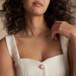 Collier FOSSIL argent 925 infini zirconias 45 cm - vue porté 1