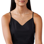 Collier MICHAEL KORS argent 925 doré zirconias 45 cm - vue porté 1