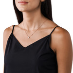 Necklace MICHAEL KORS silver rosé zirconias 45 cm - view worn 1