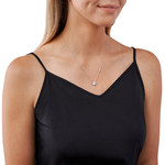 Collier MICHAEL KORS argent 925 rhodié zirconias 45 cm - vue porté 1