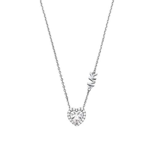 Collier MICHAEL KORS argent 925 rhodié coeur zirconias 45cm
