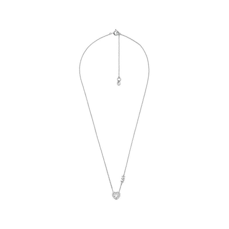 Collier MICHAEL KORS argent 925 rhodié coeur zirconias 45cm - vue 3