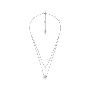 Collier MICHAEL KORS double rang argent 925 rhodié zirconias 45 cm