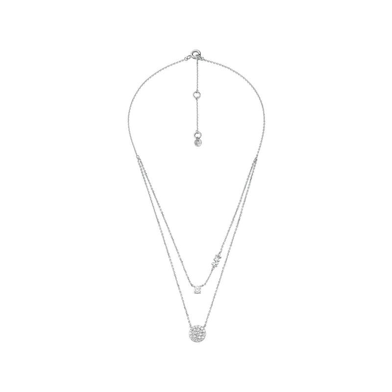 Collier MICHAEL KORS double rang argent 925 rhodié zirconias 45 cm - vue 3