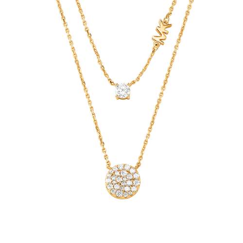Collier MICHAEL KORS double rang argent 925 doré zirconias 45 cm