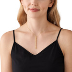 Collier MICHAEL KORS argent 925 doré pendentif maille 45 cm - vue porté 1