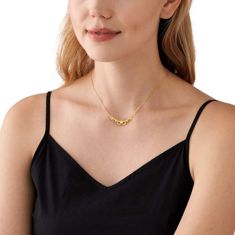 Collier MICHAEL KORS argent 925 doré 45 cm - vue porté 1