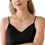 Collier MICHAEL KORS laiton doré 48 cm - vue porté 1