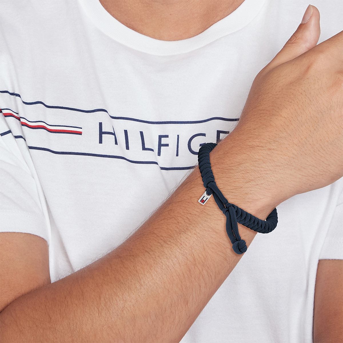 Bracelet nylon bleu - vue porté 1