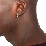 Boucles d'oreille acier doré jaune - vue porté 1