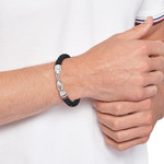 Bracelet cuir noir - vue porté 1