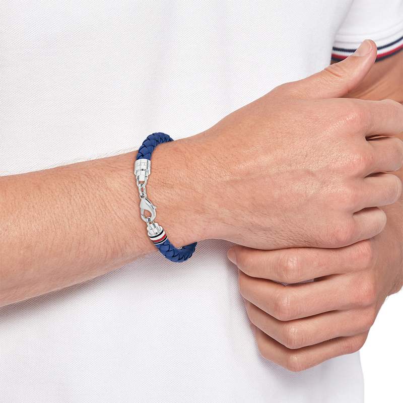 Bracelet cuir bleu - vue porté 1