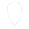 Collier acier bleu fonce 61cm - vue V1