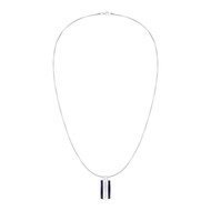 Collier acier bleu fonce 61cm