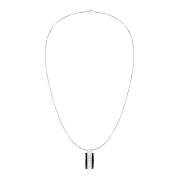 Steel necklace dark blue 61cm