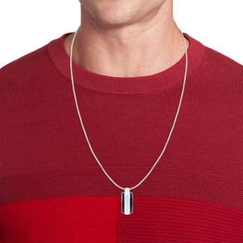 Steel necklace dark blue 61cm