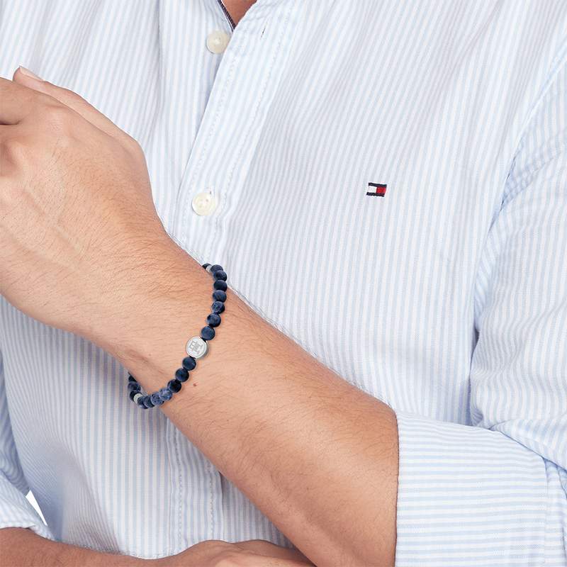 Bracelet acier bleu - vue porté 1