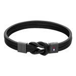 Bracelet cuir noir - vue 1