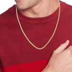 Collier acier doré jaune 19cm - vue porté 1