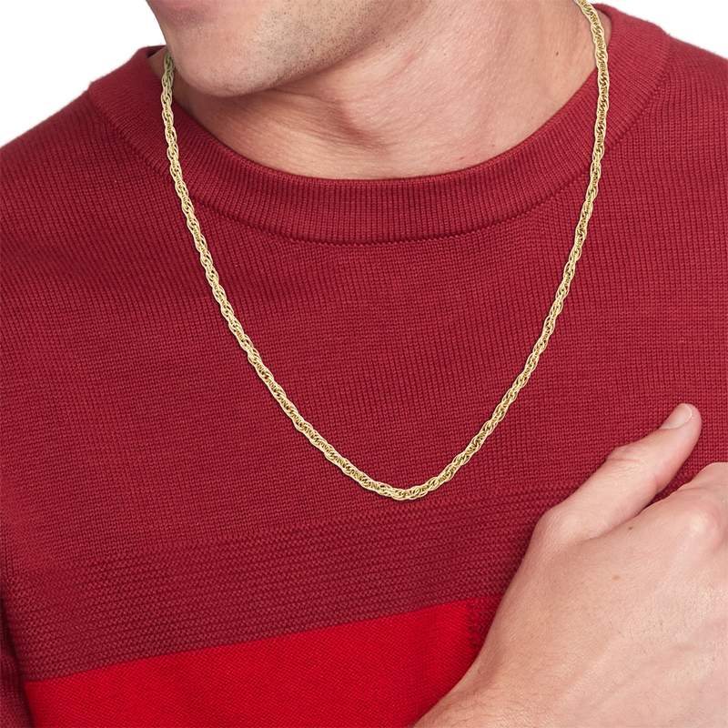 Collier acier doré jaune 19cm - vue porté 1