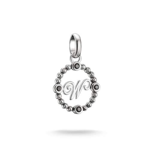 Charm's THOMAS SABO X WEDNESDAY W Mercredi silver 925 black zirconia