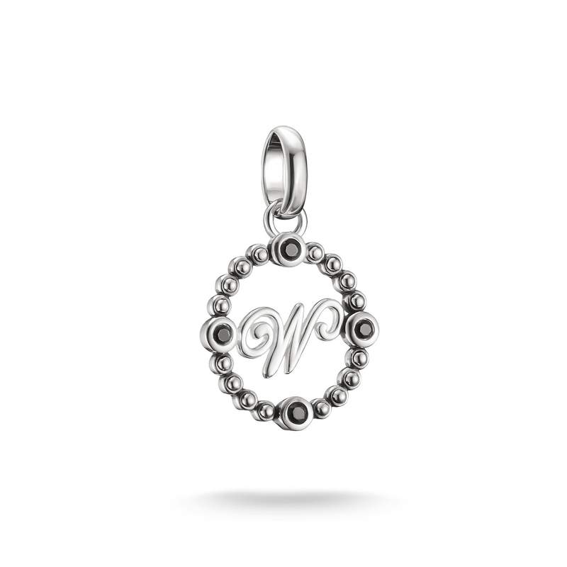 Charm's THOMAS SABO X WEDNESDAY W Mercredi argent 925 zirconia noir - vue 1