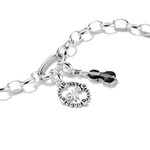 Charm's THOMAS SABO X WEDNESDAY W Mercredi argent 925 zirconia noir - vue D1