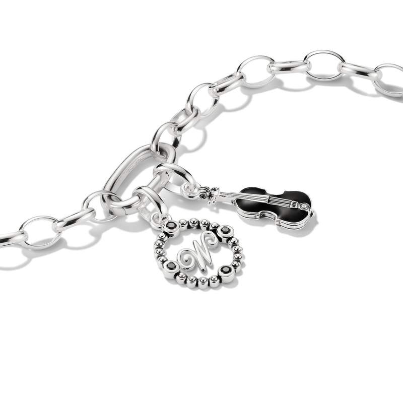 Charm's THOMAS SABO X WEDNESDAY W Mercredi argent 925 zirconia noir - vue D1