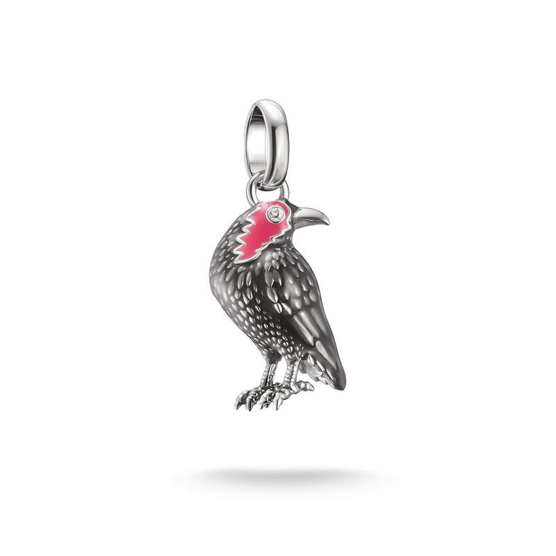 Charm's THOMAS SABO X WEDNESDAY Corbeau Mercredi argent 925 zirconia noir - vue 1