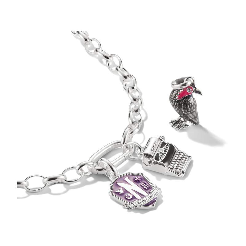 Charm's THOMAS SABO X WEDNESDAY Corbeau Mercredi argent 925 zirconia noir - vue D2