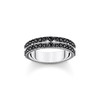 Bague THOMAS SABO rebellious glam argent 925 zirconia noir - vue V1