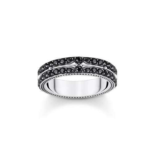 Bague THOMAS SABO rebellious glam argent 925 zirconia noir