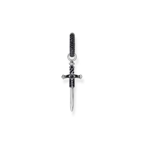 Boucles d'oreille THOMAS SABO Rebellious Glam épée argent 925 zirconia noir
