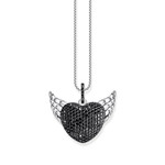 Pendentif THOMAS SABO REBELLIOUS GLAM coeur avec ailes argent 925 zirconia noir - vue 1